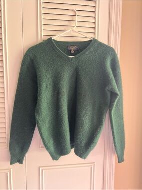 Women’s 100% Cashmere Club Room Green V-Neck Sweater